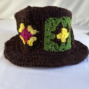 Granny‎ Square vintage handmade bucket hat festival hippie BoHo
